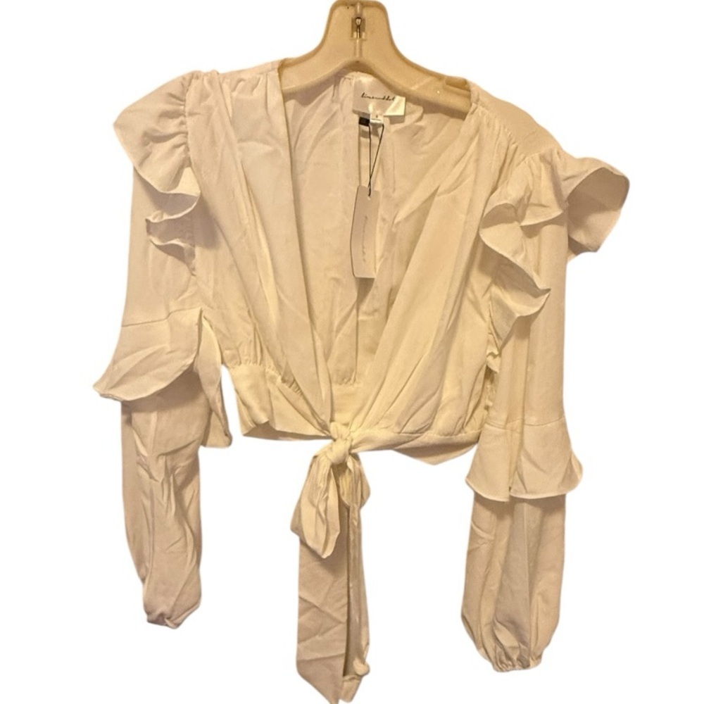 Line And Dot White Blouse Nwt